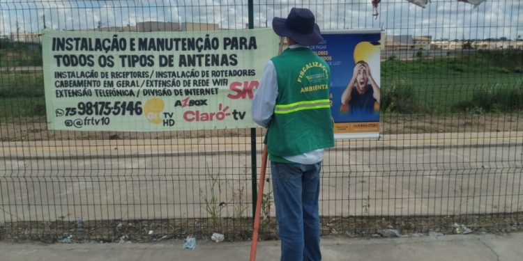 Secretaria Municipal de Meio Ambiente realiza fiscalização contra poluição visual