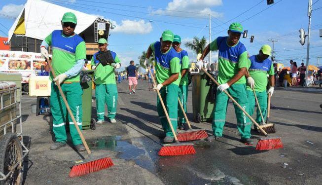Força tarefa é montada para serviço de limpeza pública durante o Esquenta Micareta