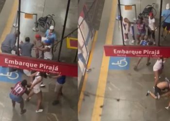 Briga entre torcedores do Bahia causa tumulto e deixa feridos em estação de metrô em Salvador