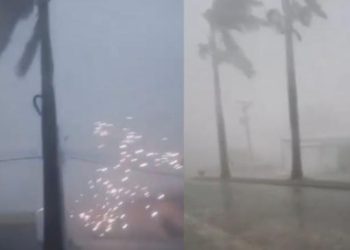 Temporal derruba árvores, destelha casas e deixa cidade baiana sem energia elétrica