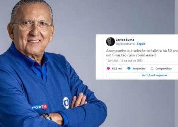 “Nunca vi um time tão ruim vestir a camisa pentacampeã do mundo”, diz Galvão Bueno