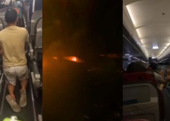 Susto: turbina de avião pega fogo e avião faz pouso de emergência na BA