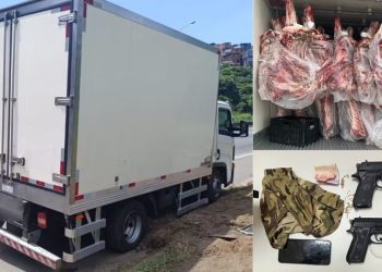 Homem é preso e adolescente apreendido após roubo de caminhão com 5 toneladas de carne na BA