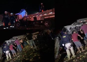 Batida entre caminhão e ônibus de turismo deixa 25 pessoas mortas e cinco feridas na BR 324