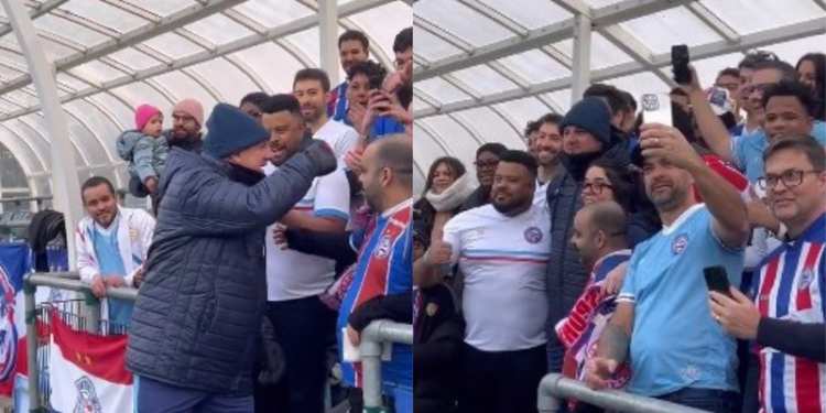 Rogério Ceni cai nos braços da torcida do Bahia em Manchester