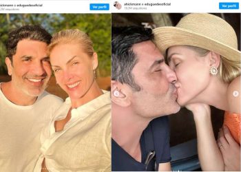 Ana Hickmann posta foto beijando Edu Guedes e assume namoro publicamente