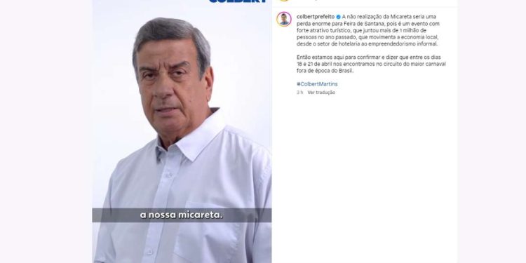 Prefeito Colbert Filho revoga decreto e confirma a realização da Micareta 2024