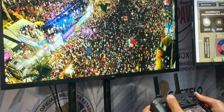 Drones são empregados no reforço do policiamento da Micareta de Feira de Santana