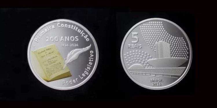 Banco Central lança moeda em comemoração aos 200 anos da 1ª Constituição do Brasil