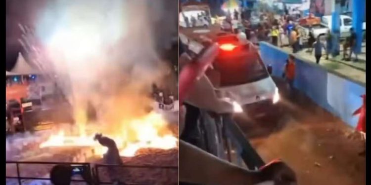 Dez pessoas ficam feridas após explosão de fogos durante exposição agropecuária na Bahia