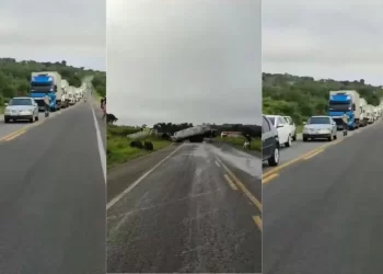 Pista é liberada após caminhão-tanque derramar diesel na BR-324
