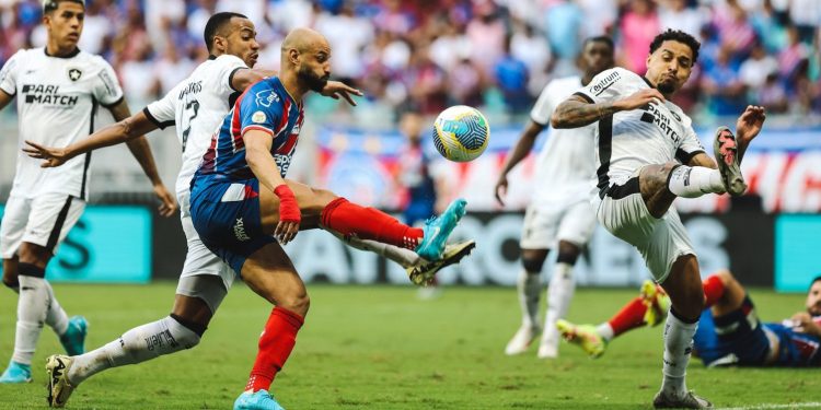 Bahia empata com o Botafogo e pode sair do G-6 no Brasileirão