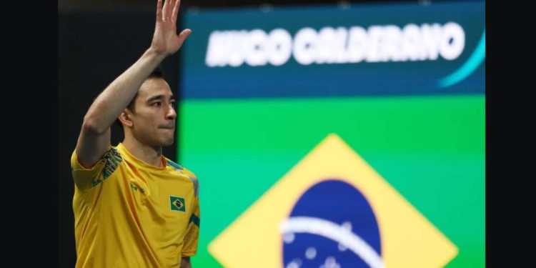 Hugo Calderano fica sem medalha no tênis de mesa