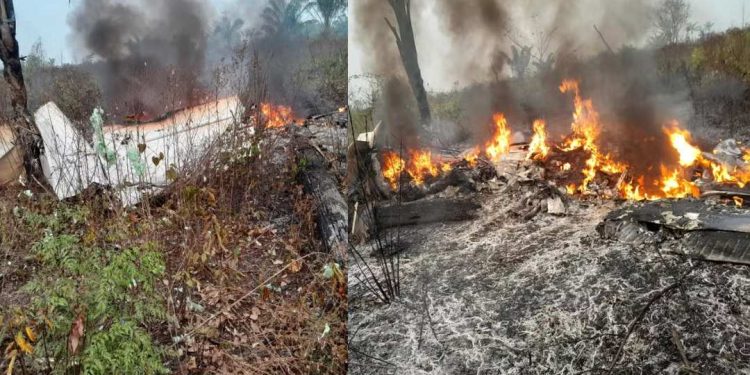 Avião de pequeno porte cai e deixa 5 mortos em zona rural de Mato Grosso