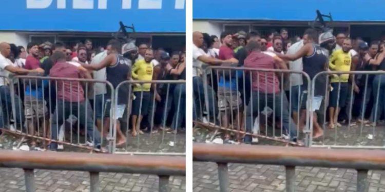 Torcedores brigam durante venda de ingressos para Bahia x Flamengo na Fonte Nova