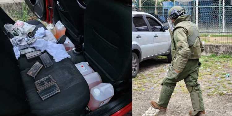 Polícia encontra carros com granadas e explosivos ao lado de escolas e de UPA