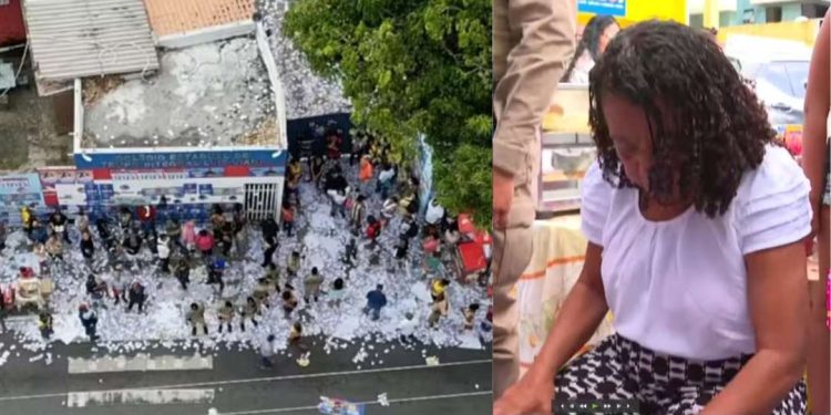 Mulher cai em buraco escondido por santinhos na Bahia