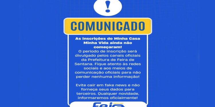 Prefeitura alerta para falsas informações sobre inscrições no Minha Casa Minha Vida