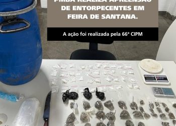 Ação policial no Novo Horizonte: 66ª CIPM apreende drogas e frustra tráfico em Feira de Santana
