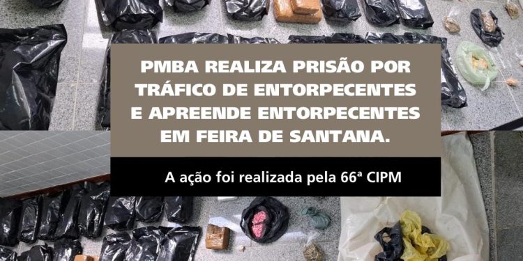 66ª CIPM apreende grande quantidade de drogas e prende mulher em condomínio de Feira de Santana