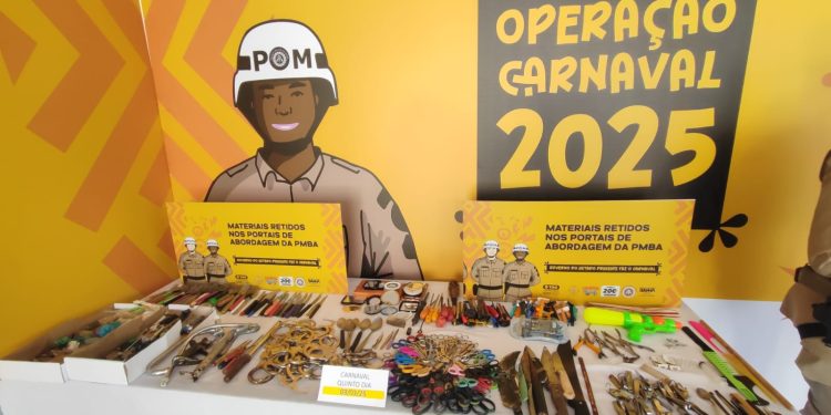 Em 5 dias de carnaval, PM impede entrada de mais de 4 mil objetos proibidos