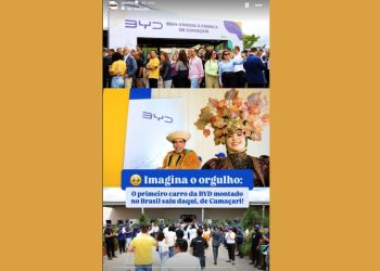 BYD inicia produção de veículos ainda em 2025 na Bahia