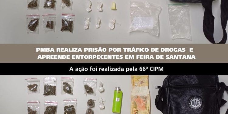 Polícia Militar prende homem por tráfico de drogas em Feira de Santana