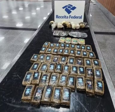 Passageira é presa no aeroporto de Salvador com 8,7 kg de haxixe escondidos em mala