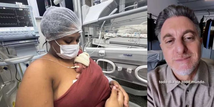Luciano Huck pede ajuda para jovem baiana que deu à luz quadrigêmeos em Salvador