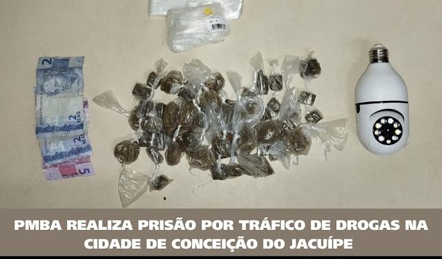 PETO da 66ª CIPM prende homem com drogas e câmera de monitoramento em Conceição do Jacuípe
