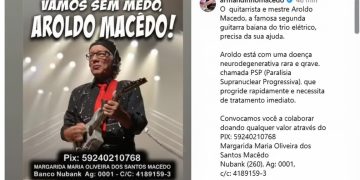 Armandinho Macedo pede apoio para tratamento do irmão Aroldo, diagnosticado com doença rara