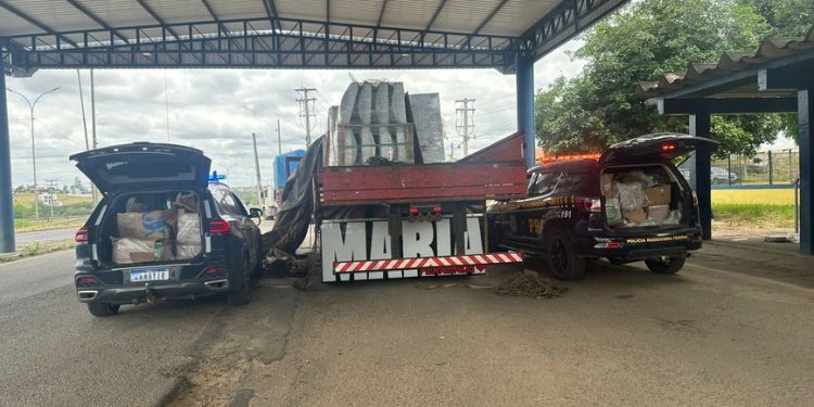 Forças federais interceptam carregamento de drogas na BR-116, em Feira de Santana