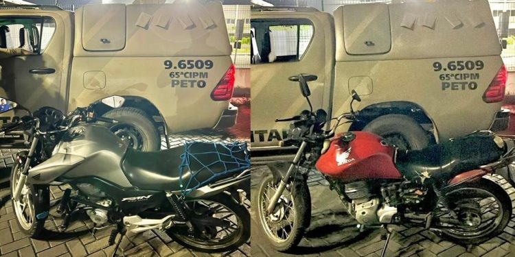 PM recupera duas motos roubadas após perseguição em Feira de Santana