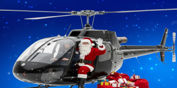 Papai Noel chega de helicóptero e promete emocionar Feira de Santana